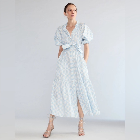 Cynthia Rowley Montauk Cotton Printed Button Down Maxi Dress - Picture 4 of 5